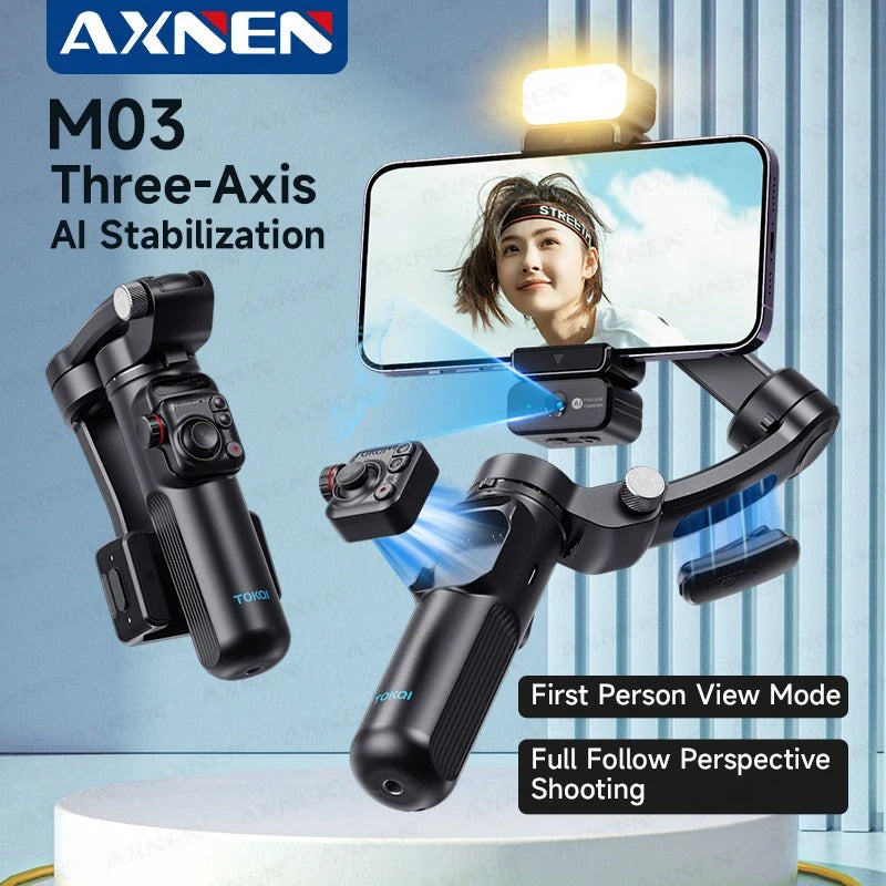 AI Face Tracking 3-Axis Anti Shake Handheld Gimbal